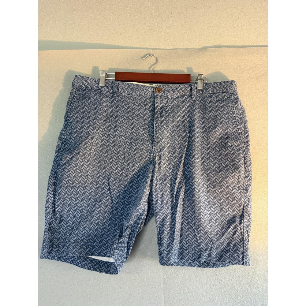 Tommy Bahama Shorts Mens 40 Blue Herringbone Chino Stretch Casual 9" Inseam